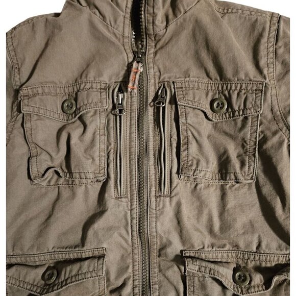 Vintage Gap Canvas Field Jacket Spanish Olive Baby SZ 4T Cargo Utility Military - Picture 10 of 11
